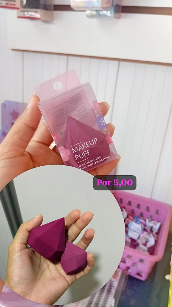 Esponja para Maquiagem Formato Diamante – Makeup Puff