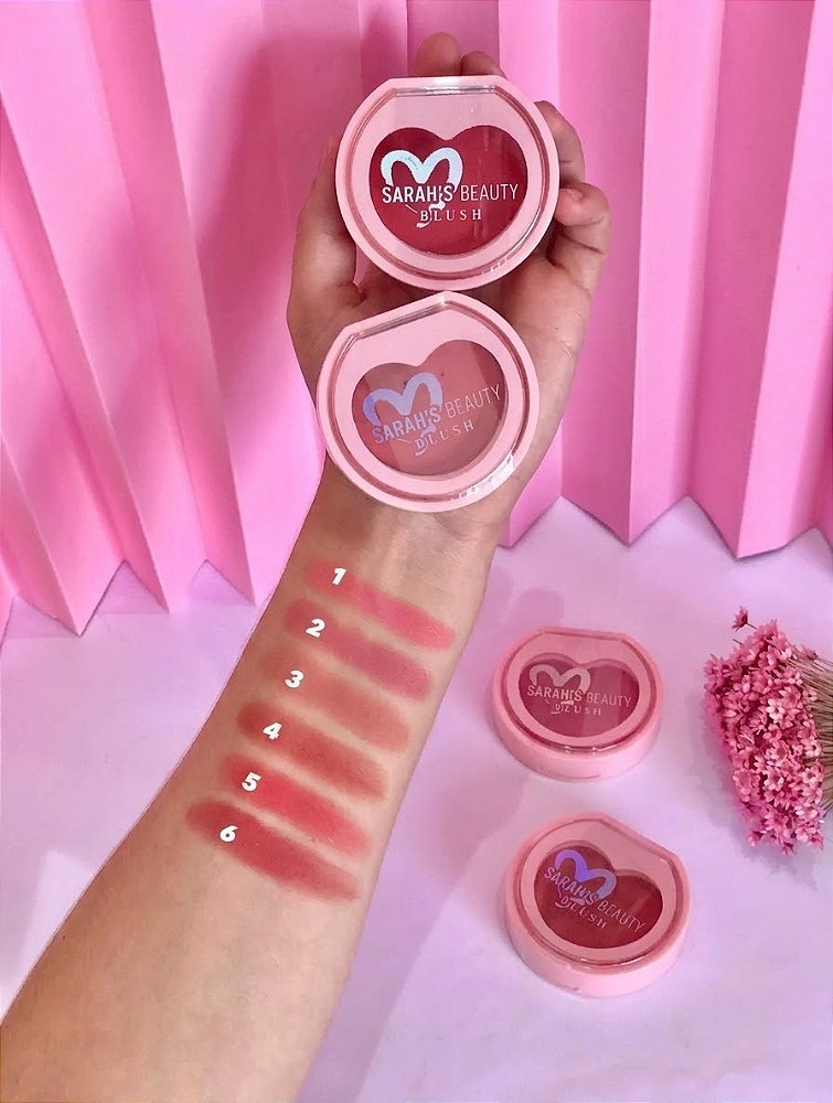 Blush Compacto Coração Sarah’s Beauty