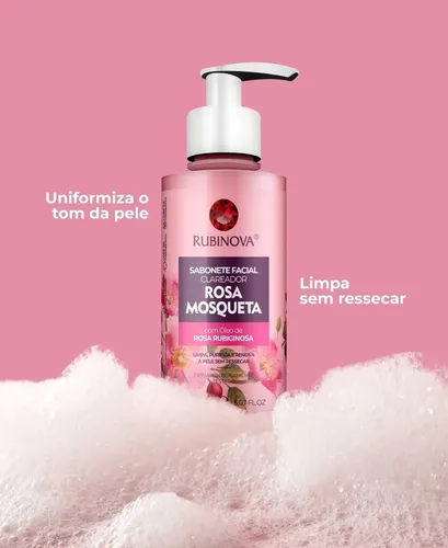Sabonete Facial Clareador Rosa Mosqueta Rubinova