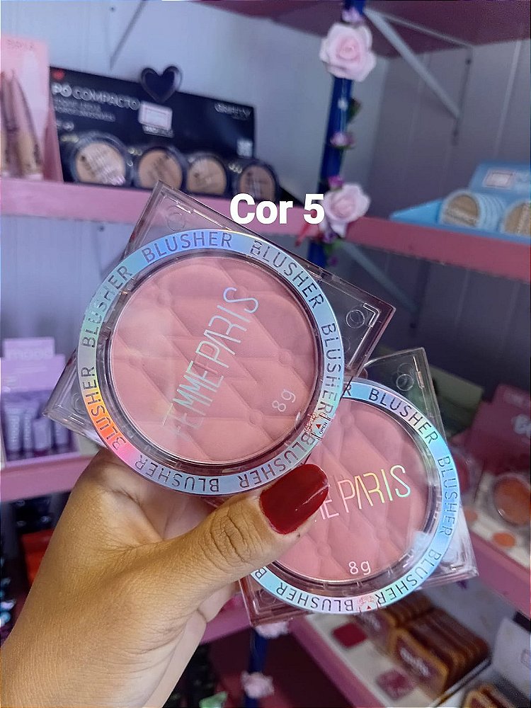 Blush Compacto Blusher Femme Paris (Acabamento Aveludado e Duradouro)
