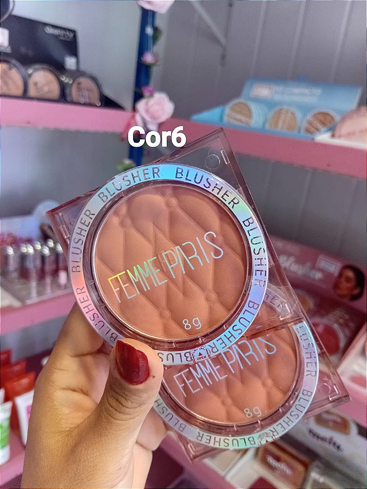 Blush Compacto Blusher Femme Paris (Acabamento Aveludado e Duradouro)
