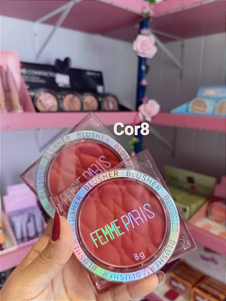 Blush Compacto Blusher Femme Paris (Acabamento Aveludado e Duradouro)