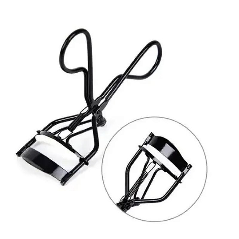 Curvador de Cílios Curvex de Metal Preto com Sistema de Mola
