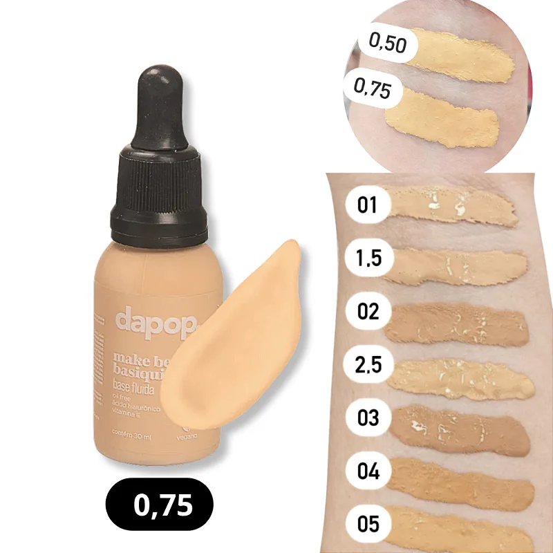 Base Fluida Dapop Make Bem Basiquinha (30ml) – Cobertura Leve e Tratamento para a Pele