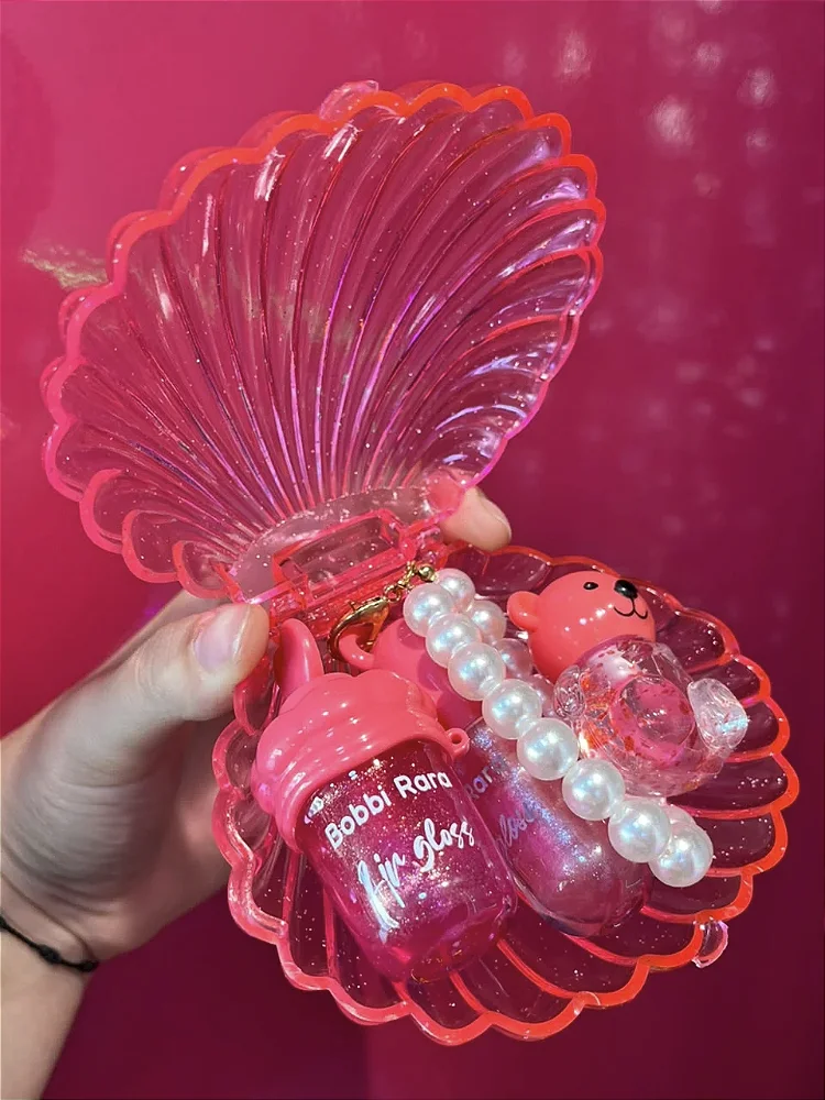 Kit Labial Concha 3 em 1 Bobbi Rara – Estilo, Fofura e Longa Duração