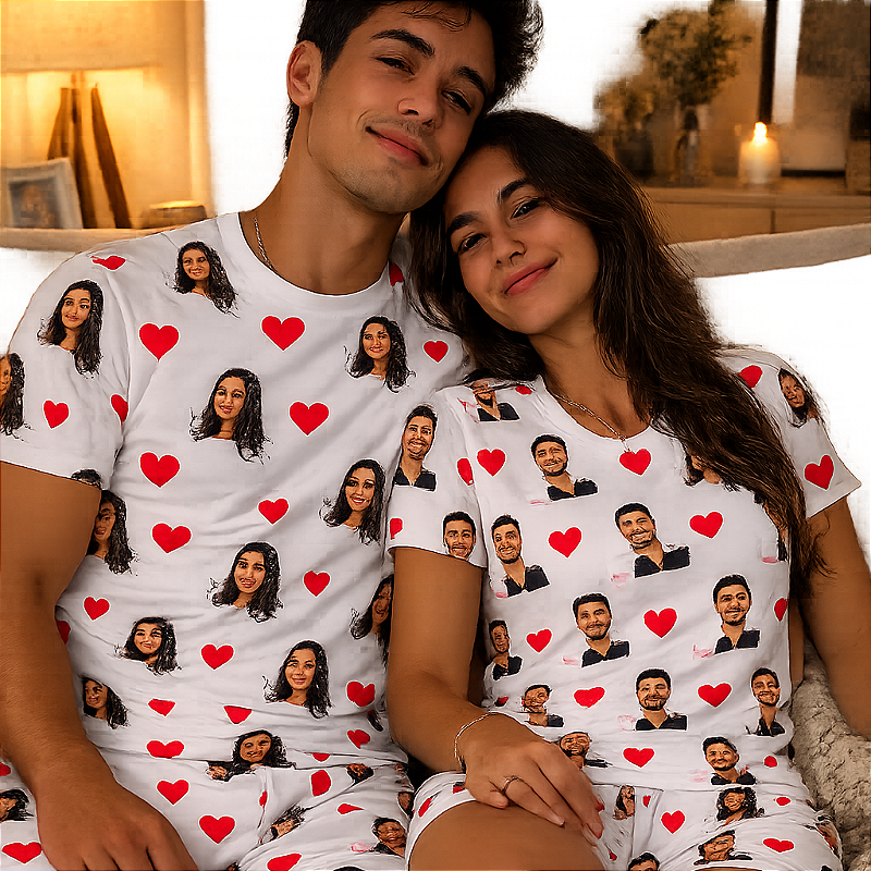 Pijama Feminino Unissex Personalizado Casal Conjunto Dry Fit