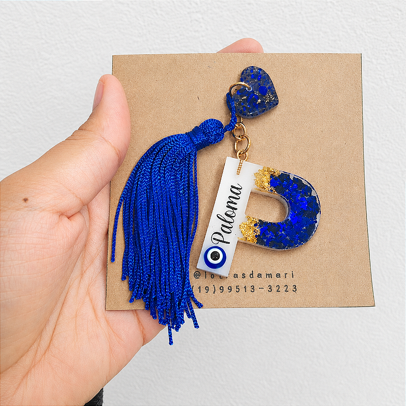 Chaveiro Letra - Olho Grego - Personalizado com nome