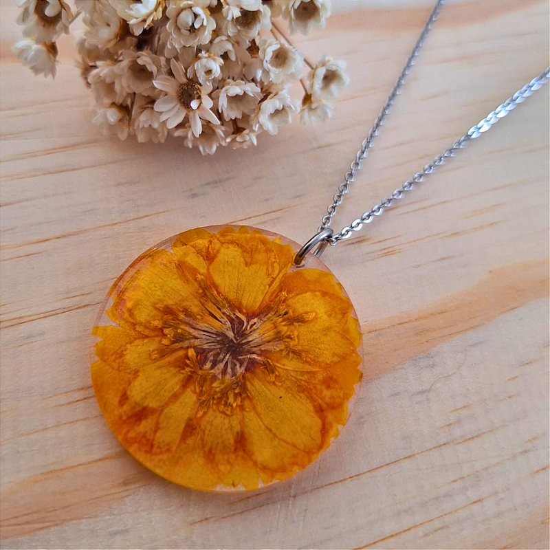 Colar - Flor Laranja