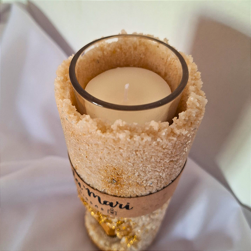 Vela refil - Nossa Senhora Aparecida - Offwhite com folha de ouro