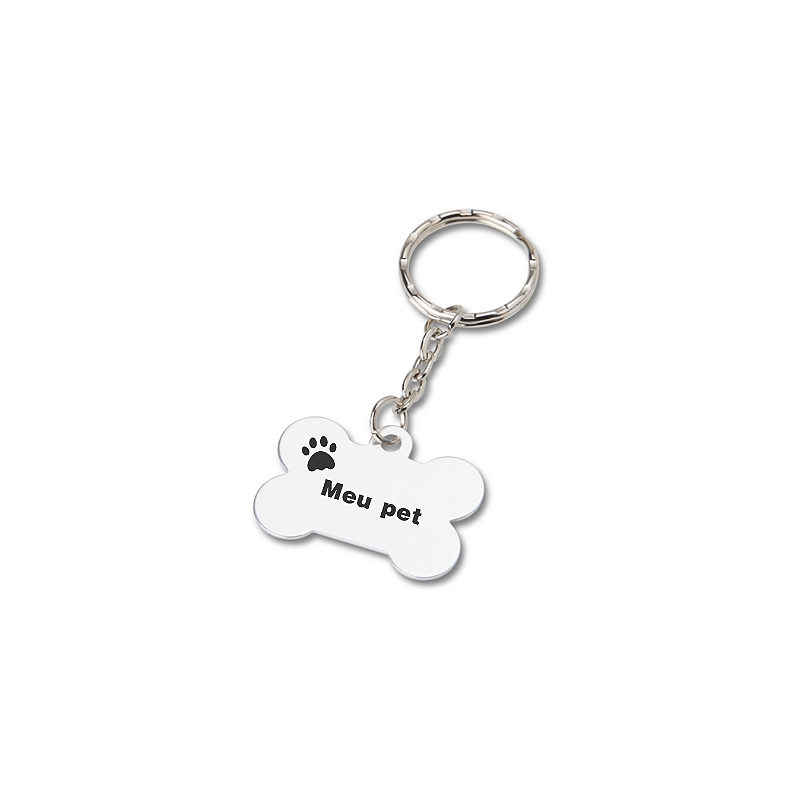 Chaveiro Osso Pet personalizado em metal - 50 unidades