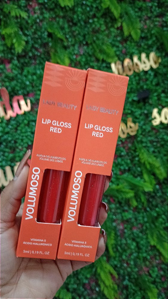 Lip Gloss Volumoso Lady Beauty Red