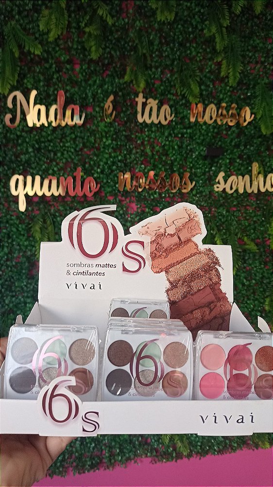 Paleta de Sombras 6s Vivai com 6 Cores