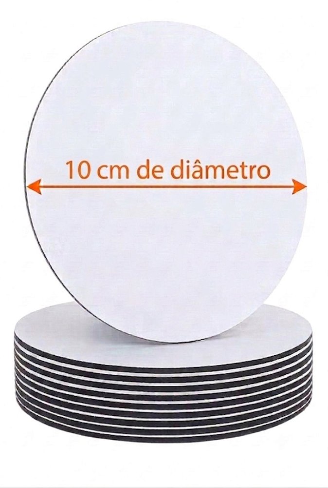 KIT 10 CAKE BOARD 10CM/ PRATO/ TÁBUA/ BOLO/ MDF 3MM BRANCO
