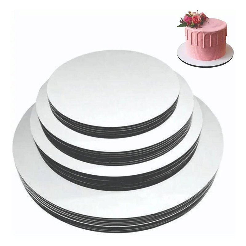 KIT 10 CAKE BOARD 23CM/ PRATO/ TÁBUA/ BOLO/ MDF 3MM BRANCO