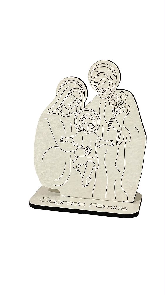 Kit Lembrancinhas Sagrada Família MDF Branco - 10 Unidades