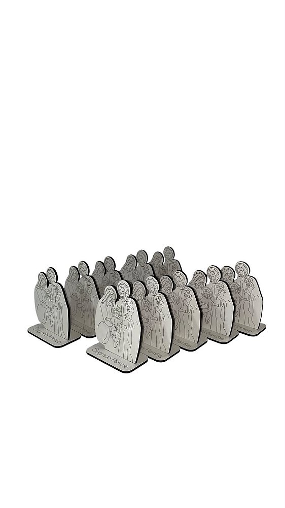Kit Lembrancinhas Sagrada Família MDF Branco - 10 Unidades