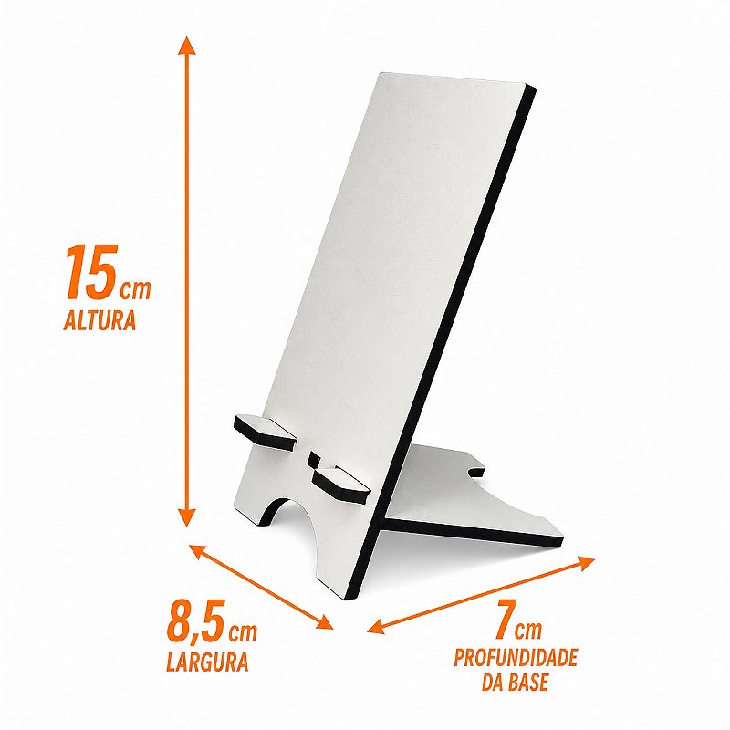 Kit Porta Celular para mesa MDF Branco 3mm - 10 Unidades