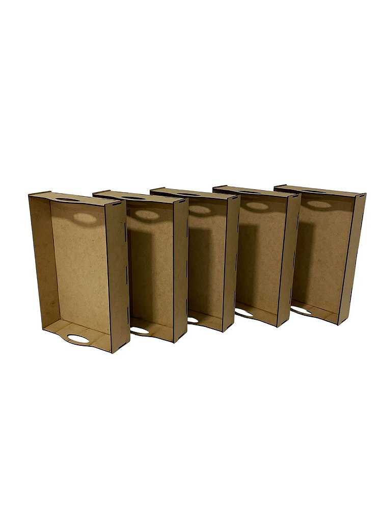 Kit Bandeja MDF Cru 30X20X6CM Presentes/Cestas 5 Unidades