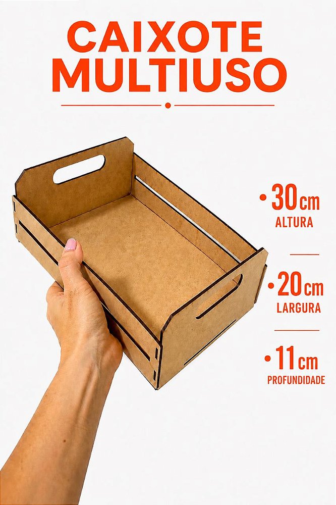 Kit Caixote MDF Cru 30X20X11CM Presentes/Cestas 5 Unidades
