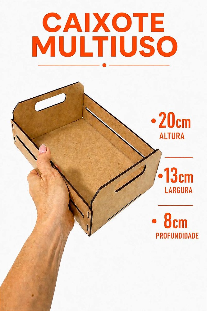 Kit Caixote MDF Cru 20X13X8CM Presentes/Cestas 5 Unidades