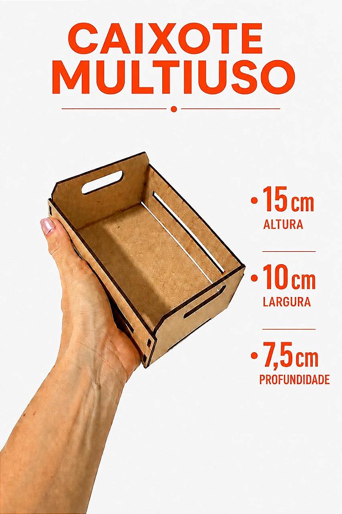 Kit Caixote MDF Cru 10X15X7,5CM Presentes/Cestas 5 Unidades
