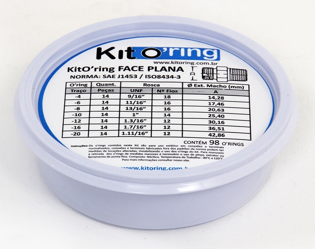 Kit de Anéis KitOring Face Plana - 98 peças (terminais/conexões)