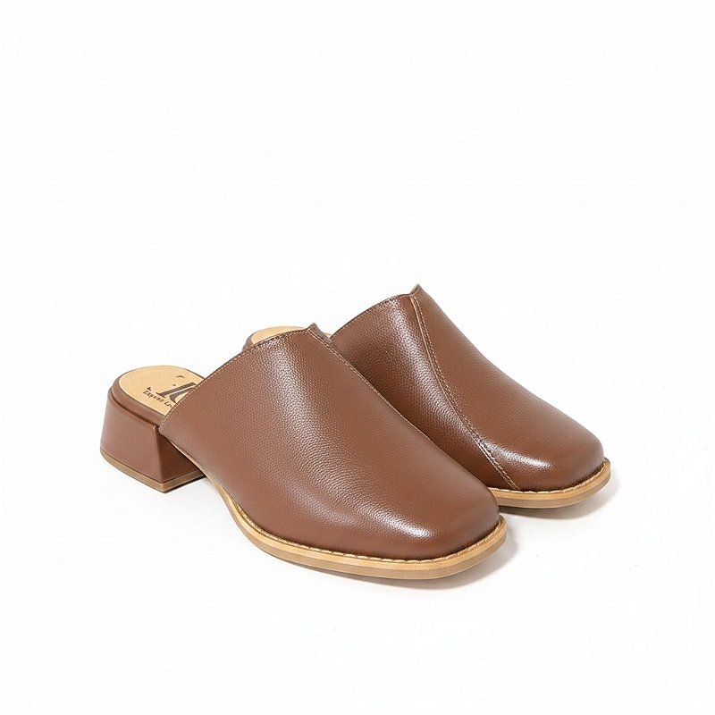 Babuche Feminino Casual Chic Couro Confortável Salto Bloco Baixo 3cm Palmilha Confort Pig