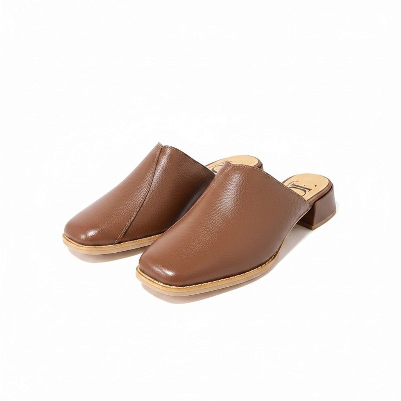 Babuche Feminino Casual Chic Couro Confortável Salto Bloco Baixo 3cm Palmilha Confort Pig