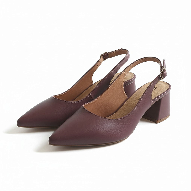 Scarpin Slingback Sapato Feminino Napa Amora Clássico Elegante Salto Médio Confortável Sola em Pig Gel Premium Luxo