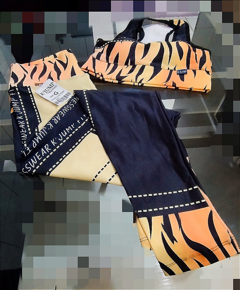 Conjunto Feminino Fitness Estampa Onça