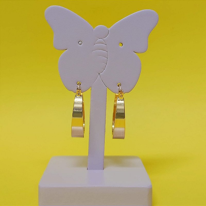 Brinco Argola Lisa Banhado Ouro 18k Antialérgico