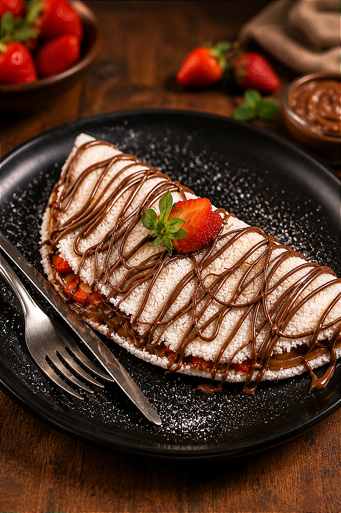 Tapioca Doce Romance (Nutella & Morango)