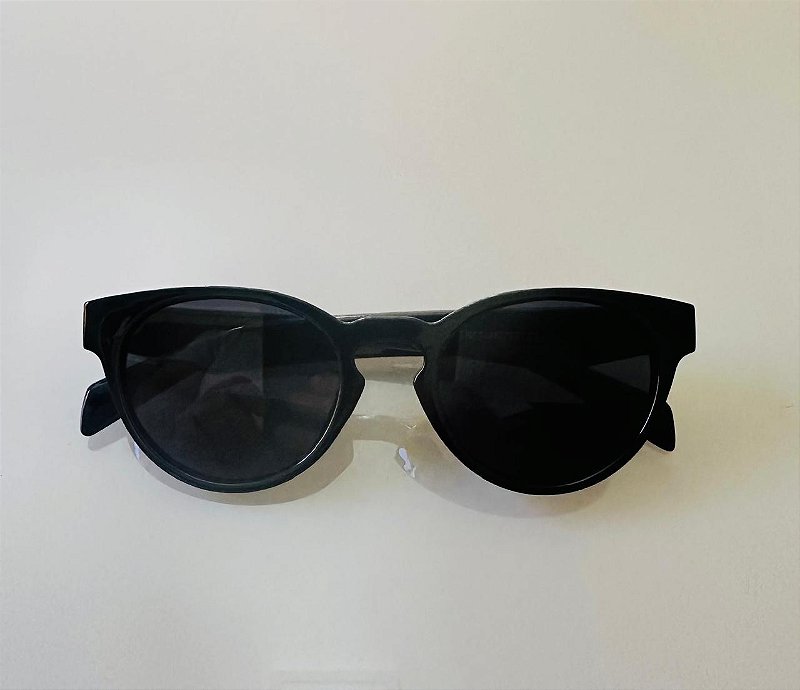 Óculos de sol Lumen plus redondo preto acetato - unissex