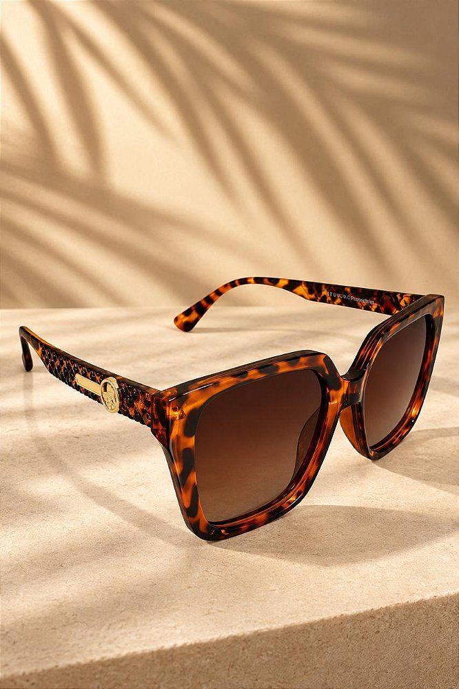 Óculos de sol premiun Bia marron camuflado - acetato