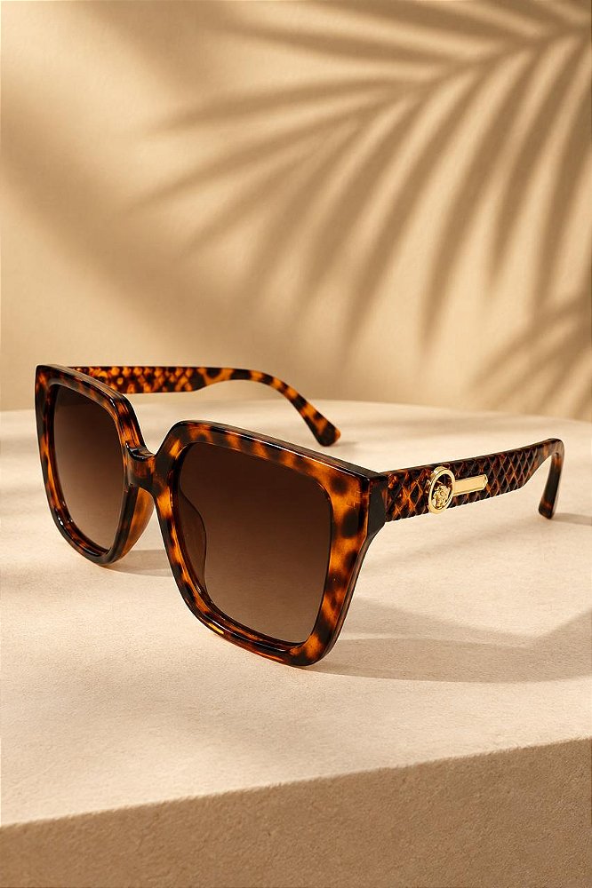 Óculos de sol premiun Bia marron camuflado - acetato