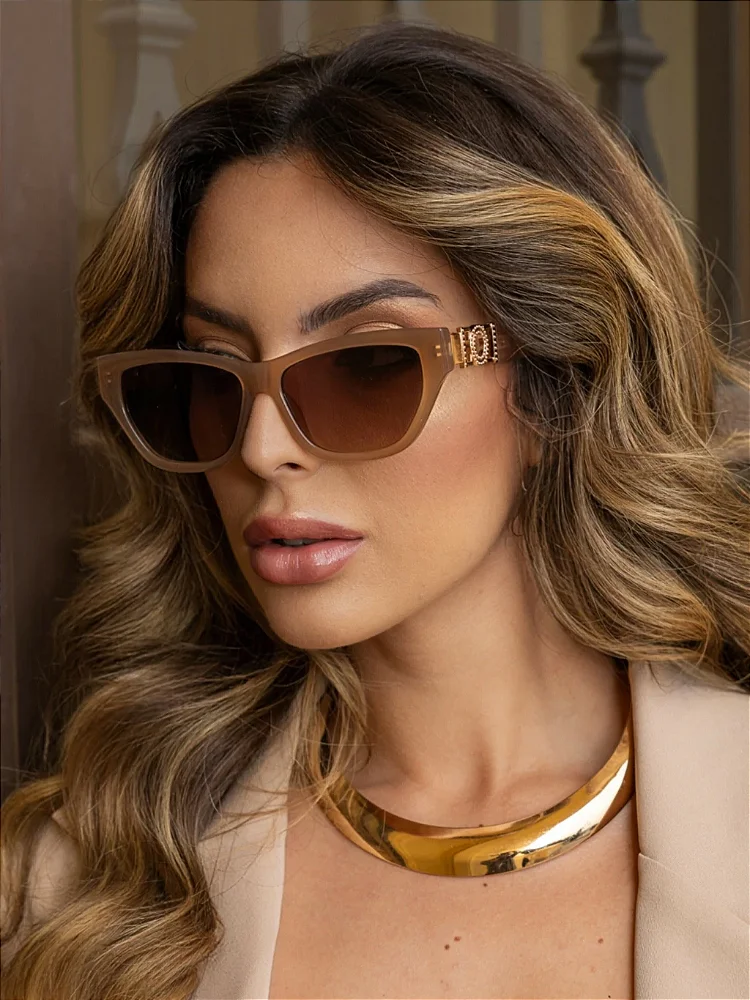 Óculos de sol Milena marron claro - acetato