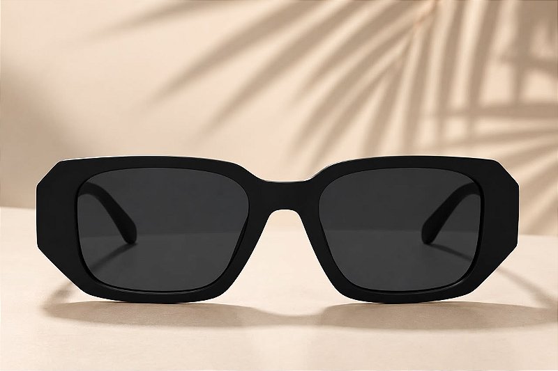 Óculos de sol Influencer retangular Precious preto