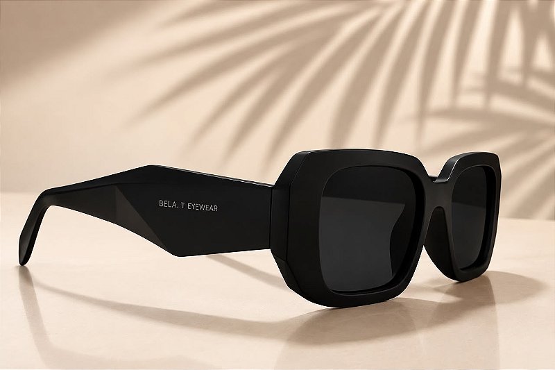 Óculos de sol Influencer retangular Precious preto