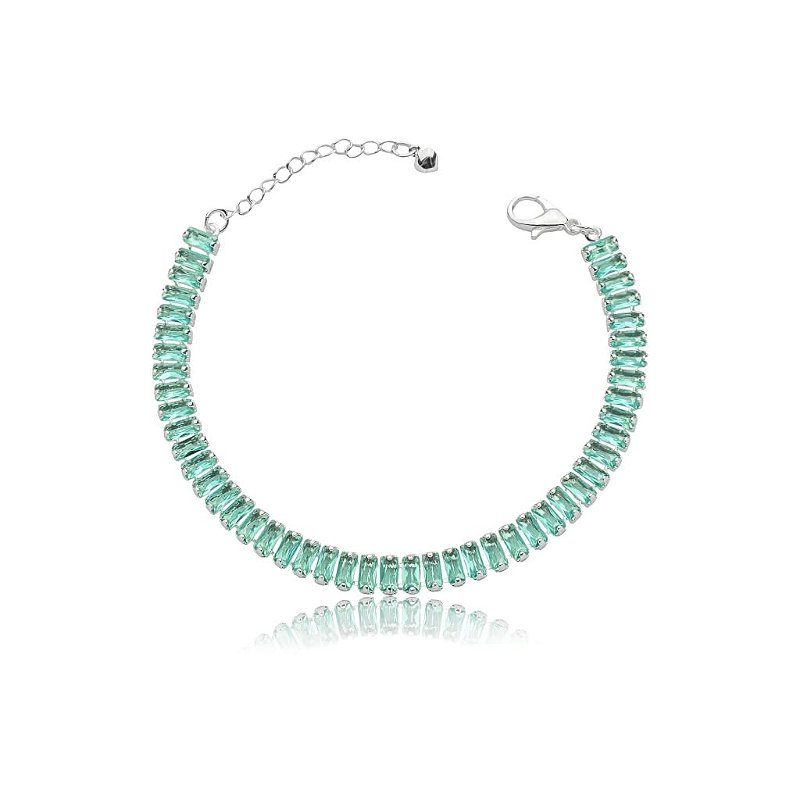 Pulseira Riviera Prata 925 – Pedras Corte Retangular
