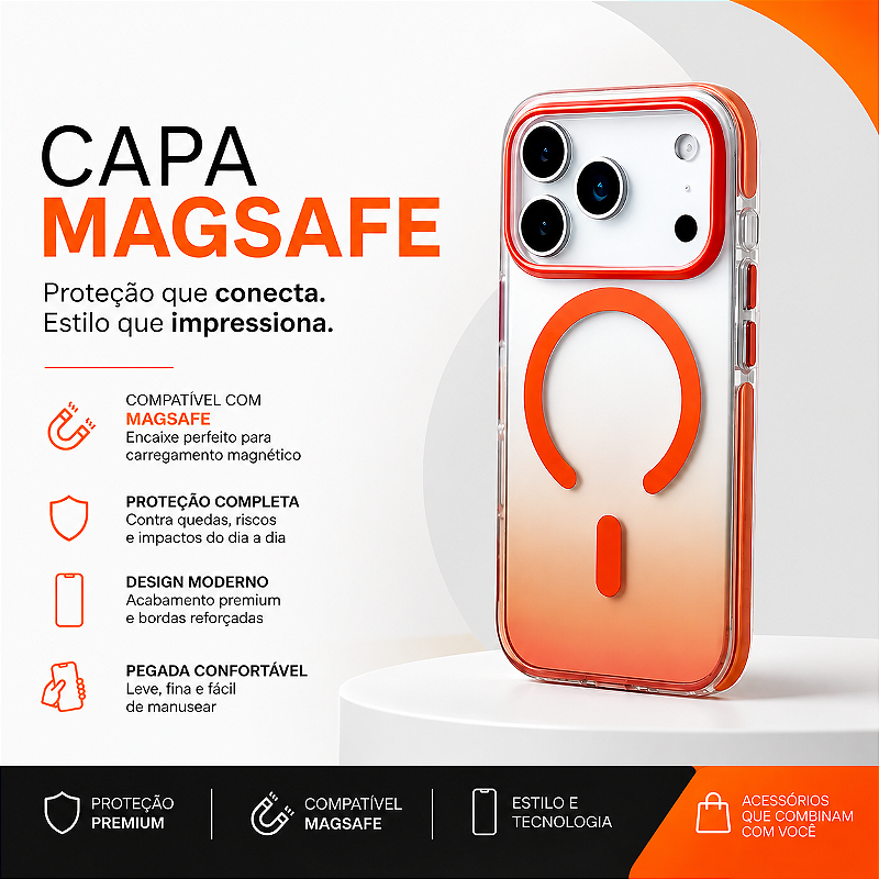 Capa Yggy IPhone 17 Pro. Cor laranja degradê