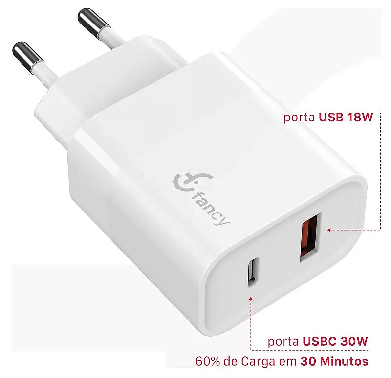 Carregador USB-C Fancy 30W