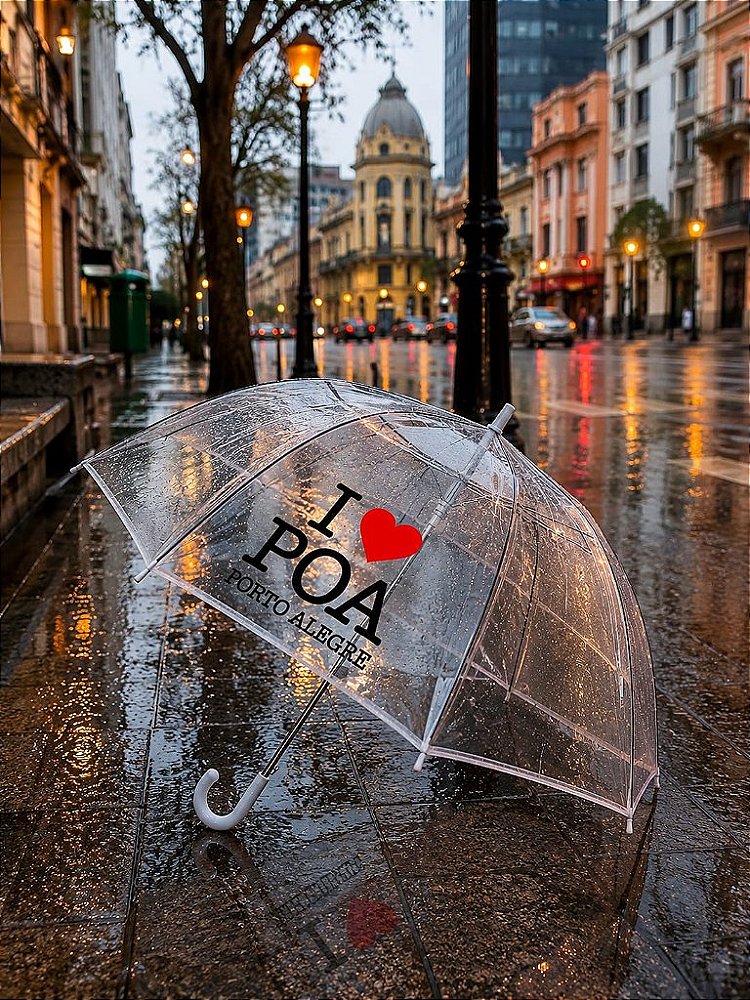 Guarda-Chuva Transparente I ❤️ POA