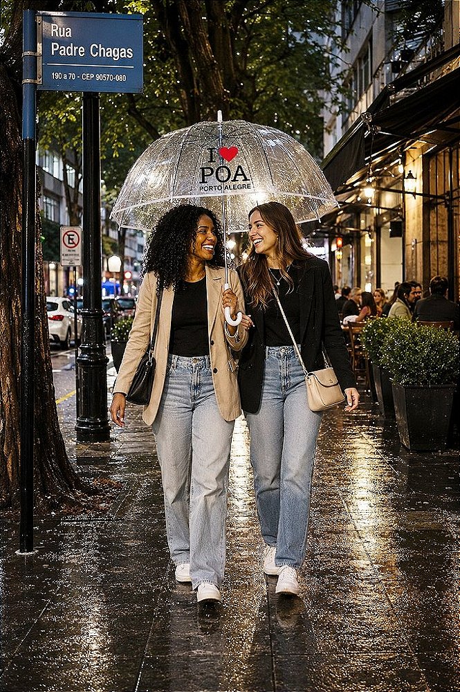 Guarda-Chuva Transparente I ❤️ POA