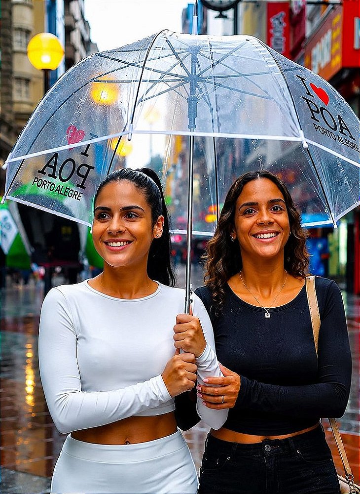 Guarda-Chuva Transparente I ❤️ POA