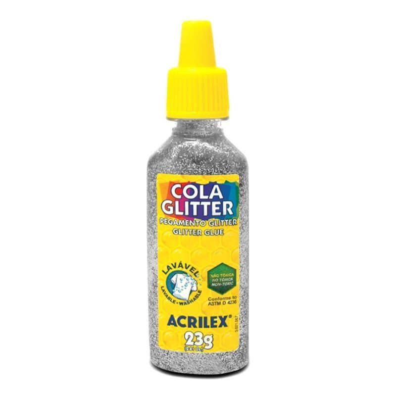 Cola Glitter Prata 23g Acrilex