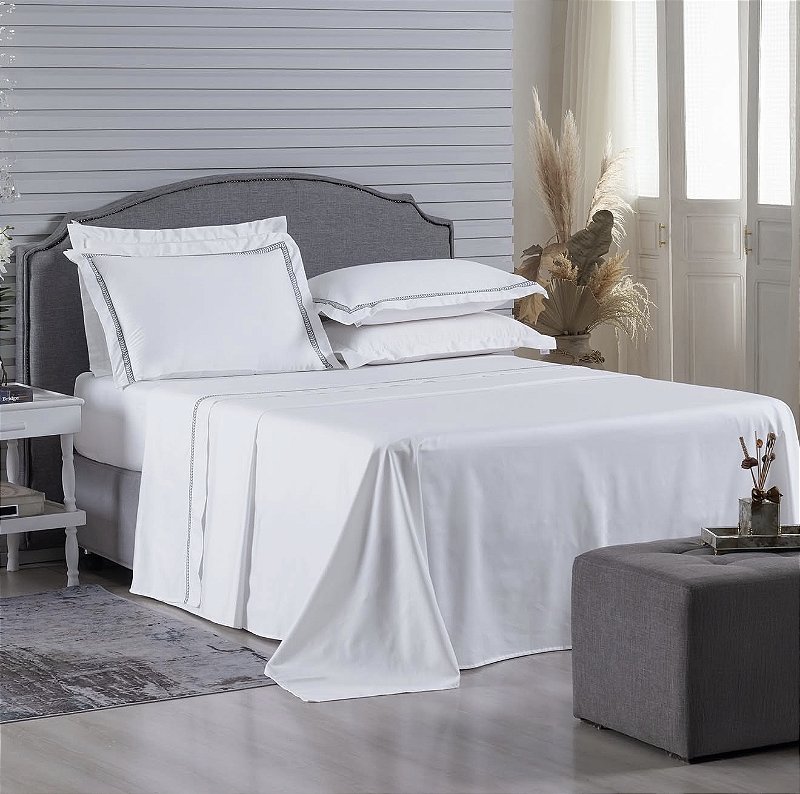 Jogo de Cama Cordelli King 4 Peças – Percal 400 Fios Acetinado 100% Algodão