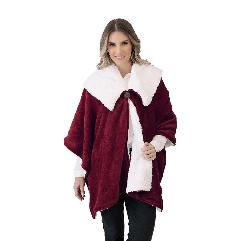 Pelerine Nevada Juma Enxovais – Coral Fleece Sherpa 180g | Maciez e Conforto para os Dias Frios