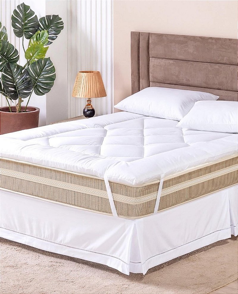 Pillow Top Queen Juma Sonatto Hipercal 200 Fios Pantografado Branco