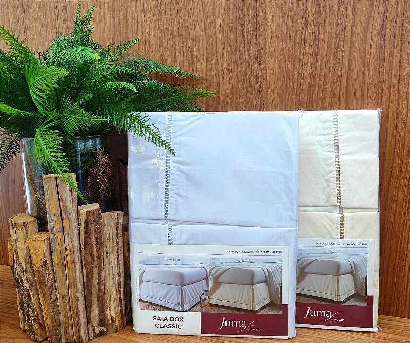 Saia para Cama Box Casal Juma Classic Ponto Palito Percal 180 Fios