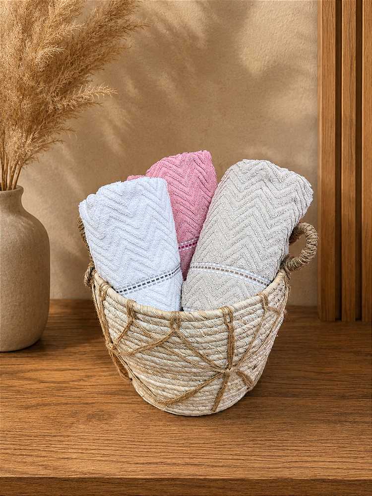 Toalha de Banho Jacquard Chevron Corttex 99 % algodão
